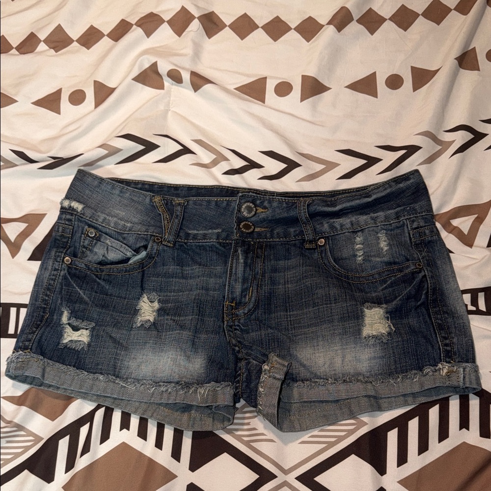 Maurices Dark Blue Denim Shorts